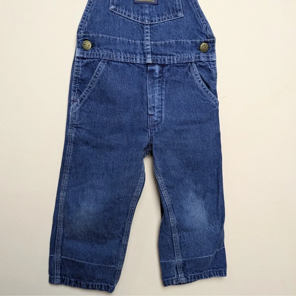 VINTAGE‎ OSHKOSH B'GOSH 80S DENIM VESTBAK OVERALLS MADE IN USA TODDLER 3T